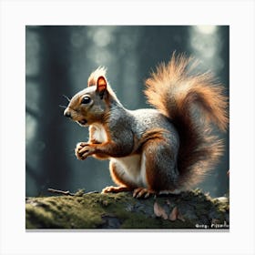 Squirrel In The Forest 215 Canvas Print