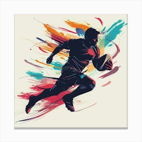 Rugby Player Running 6 Canvas Print