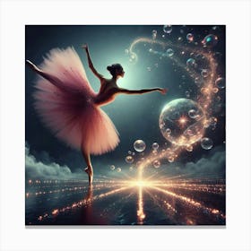 Ballerina Dancing With Bubbles Canvas Print