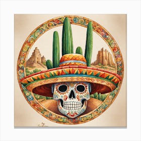 Day Of The Dead Skull 117 Canvas Print