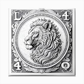 Lion Vintage Motif Canvas Print