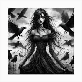 Crow Girl Canvas Print