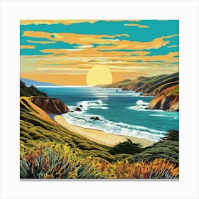 Sunset At Big Sur Canvas Print