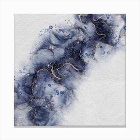 Blue And Gold Watercolor Painting Canvas Print