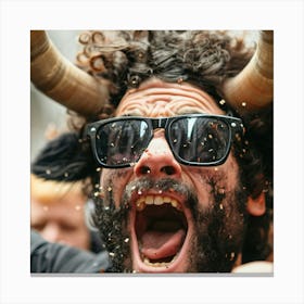 Bullfighter With Horns Canvas Print