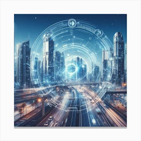 Futuristic Cityscape 50 Canvas Print