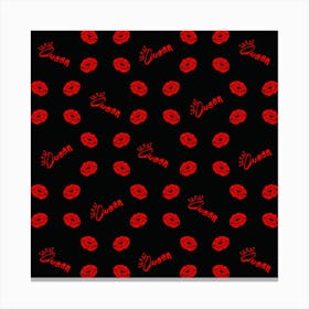 Chic Sexy Glamour Queen Kiss Black Canvas Print