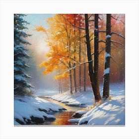 Winter In The Woods 4 Canvas Print