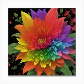 Rainbow Dahlia Canvas Print