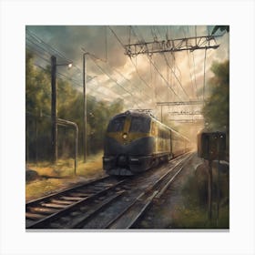 Train On The Tracks 1 Canvas Print