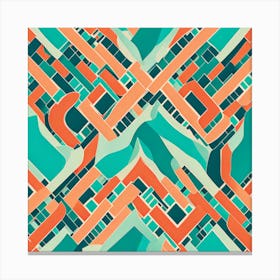 Abstract Pattern Art Inspired By The Dynamic Spirit Of Miami's Streets, Miami murals abstract art, 105 Canvas Print