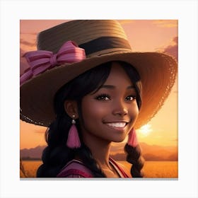 Portrait Of A Smiling Young Lady Canvas Print