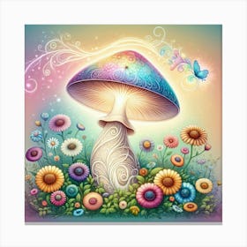 Mushroom In The Garden Canvas Print