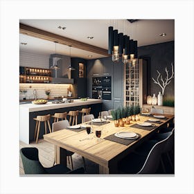 Modern Kitchen Dining Room Canvas Print