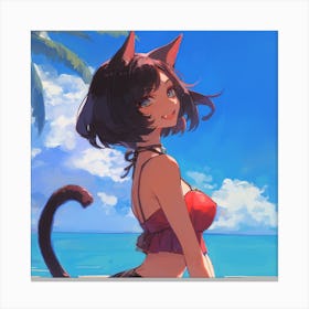 Cat Girl 1 Canvas Print