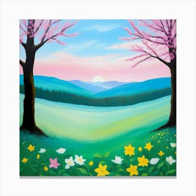 Sunset In The Spring Canvas Print