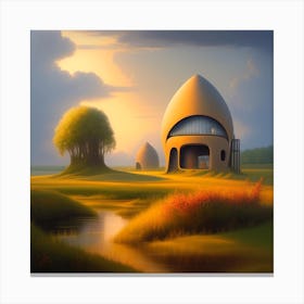 House In The Field 2 Canvas Print