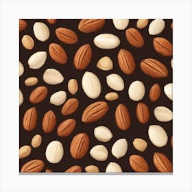 Seamless Pattern With Nuts Canvas Print