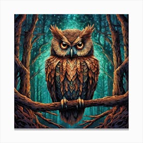 Owl In The Forest 39 Canvas Print