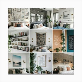 Collage Of Pictures Of A Bedroom Canvas Print