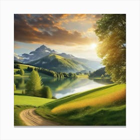 Sunset In The Mountains 98 Canvas Print