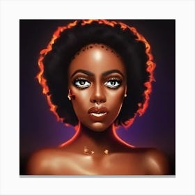 Digital Delights Sexy Black Woman Gaze Canvas Print