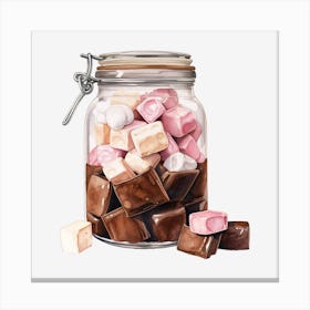 Jar Of Marshmallows 8 Canvas Print