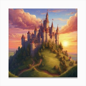 Castle At Sunset 2 Canvas Print