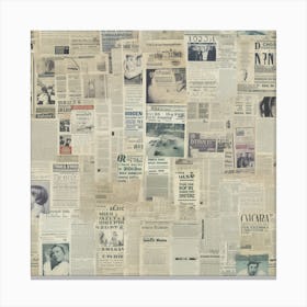 Newspaper Collage 1 Canvas Print