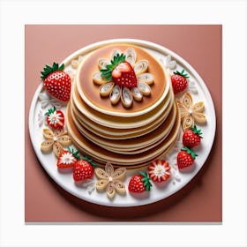 Pancake with strawberry Canvas Print