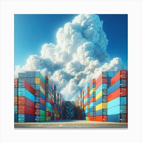 Shipping Containers In The Sky Canvas Print