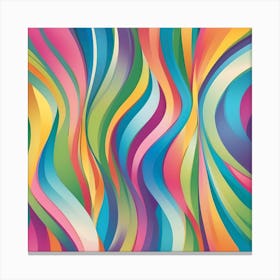 Vertical Curves In Pastel Colors Canvas Print