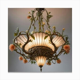 Chandelier With Flowers Canvas Print