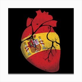 Spain Heart Flag Canvas Print