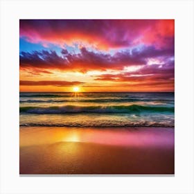 Sunset On The Beach 190 Canvas Print