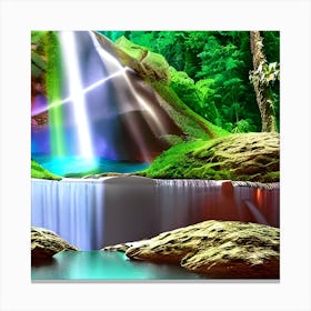 Waterfall In The Forest 4 Canvas Print