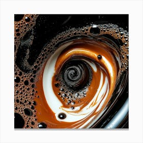 Warm Whirls: Abstract Coffee Art in Rich Browns and Creamy Whites" Canvas Print