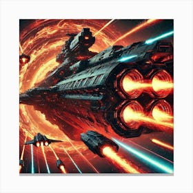 Inferno Class Dreadnought Fire Shielding Canvas Print