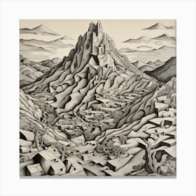 Mountain black and 6 Canvas Print