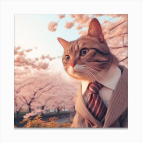 Cat In A Suit Canvas Print
