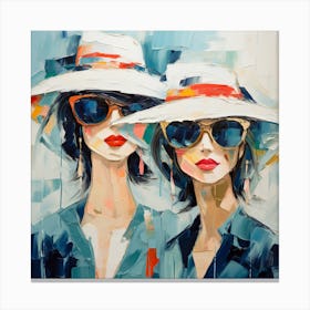 Women In Glasses Canvas Print