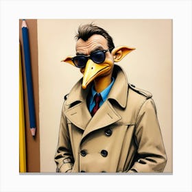 Bird In The Coat Canvas Print