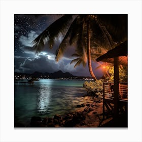 Night At The Beach Canvas Print