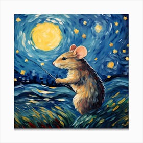 Cute Mouse, Vincent Van Gogh Inspired Canvas Print