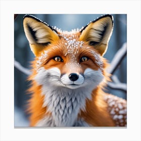 Fox In The Snow 2 Canvas Print