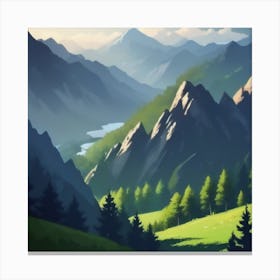 Landscape Mountains Canvas Print