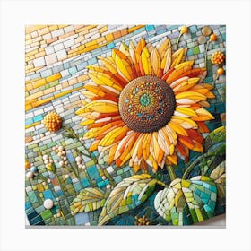 Mosaic Sunflower 1 Canvas Print