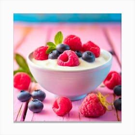 Yogurt With Berries And Mint Canvas Print