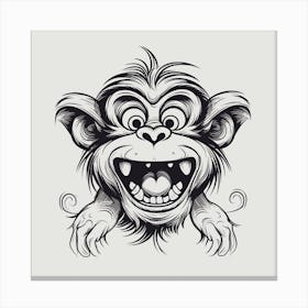Monkey Face Vector Illustration Canvas Print