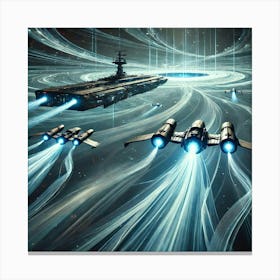 Cascade Sovereignty Scifi Tempest Tide Carrier Drones Currents Canvas Print